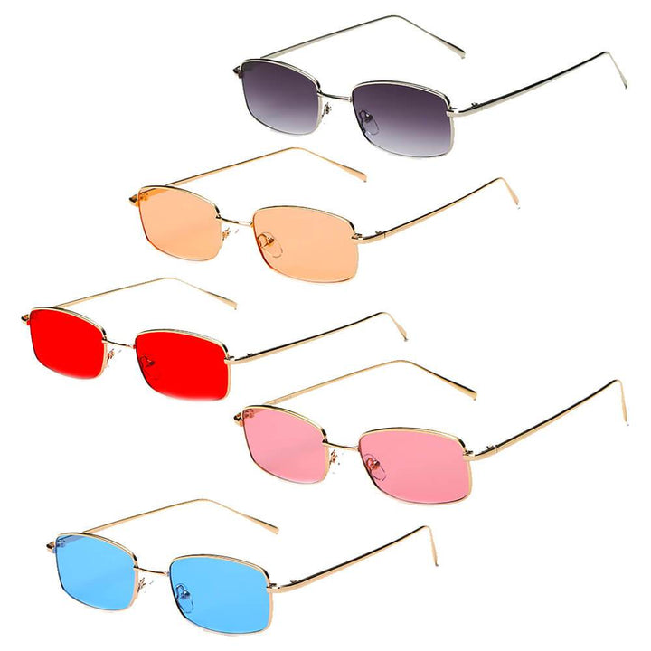 GARNER | S2076 - Retro Vintage Slim Rectangle Sunglasses