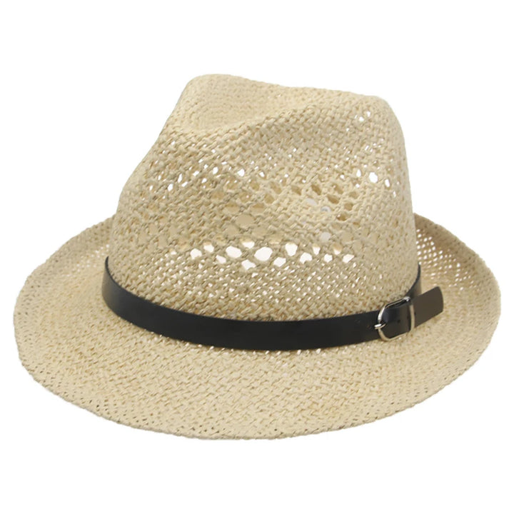 Man Hat Sumner Straw Hats Beach Panamas Belts Formal Casual Solid Sun Protection Hats for Women Jazz Cap for Men Sombrero Hombre