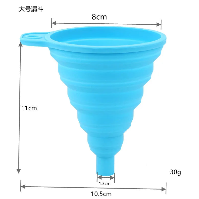 3 pc Silicone Collapsible Foldable Funnel  Household Kitchen Cooking Tools Portable Wine Mini Portable Oil Pot Funnel