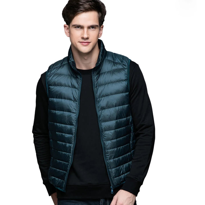 Men Spring 90% Duck Down Ultra Light  Vest Jackets