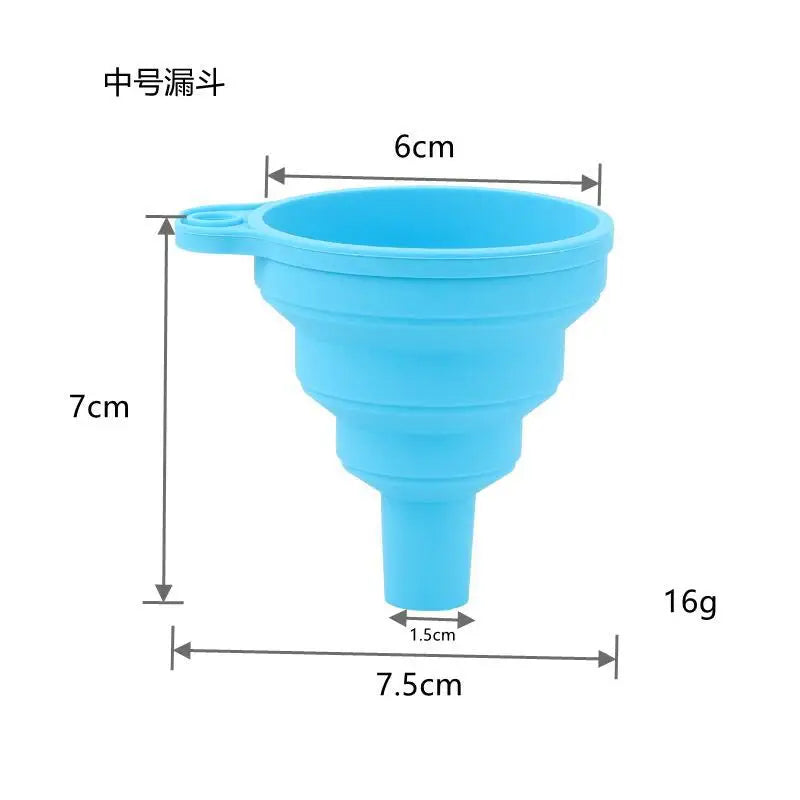 3 pc Silicone Collapsible Foldable Funnel  Household Kitchen Cooking Tools Portable Wine Mini Portable Oil Pot Funnel