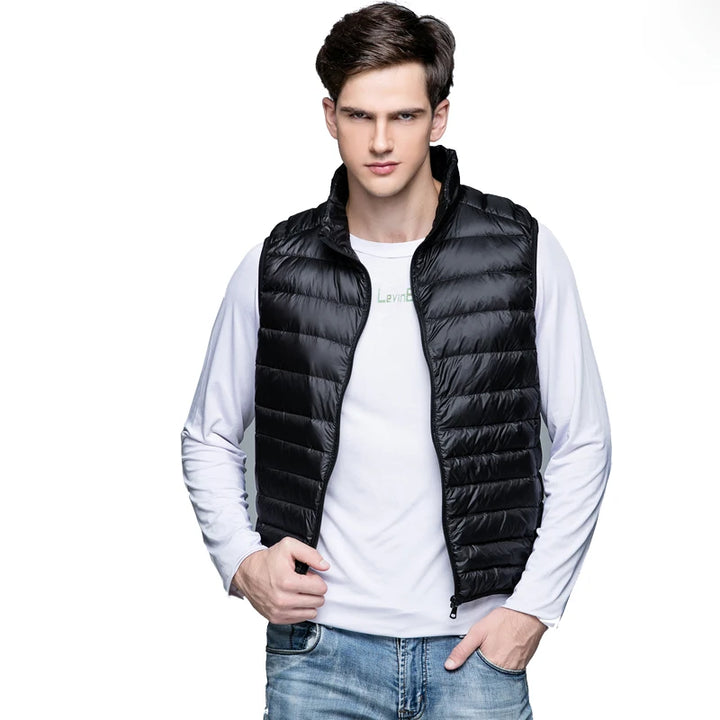 Men Spring 90% Duck Down Ultra Light  Vest Jackets