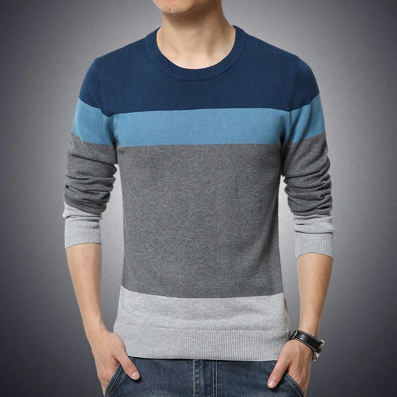 Autumn Men's Casual Striped Sweater