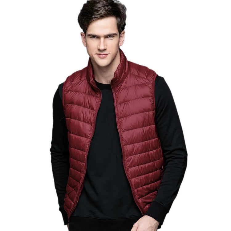 Men Spring 90% Duck Down Ultra Light  Vest Jackets