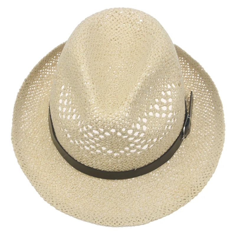 Man Hat Sumner Straw Hats Beach Panamas Belts Formal Casual Solid Sun Protection Hats for Women Jazz Cap for Men Sombrero Hombre