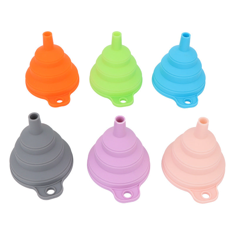 3 pc Silicone Collapsible Foldable Funnel  Household Kitchen Cooking Tools Portable Wine Mini Portable Oil Pot Funnel