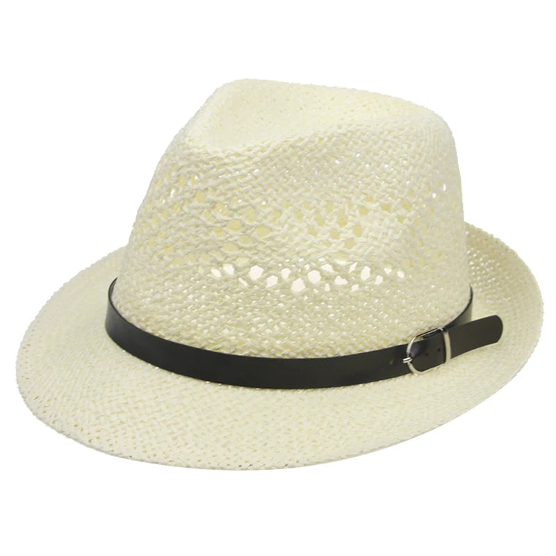 Man Hat Sumner Straw Hats Beach Panamas Belts Formal Casual Solid Sun Protection Hats for Women Jazz Cap for Men Sombrero Hombre