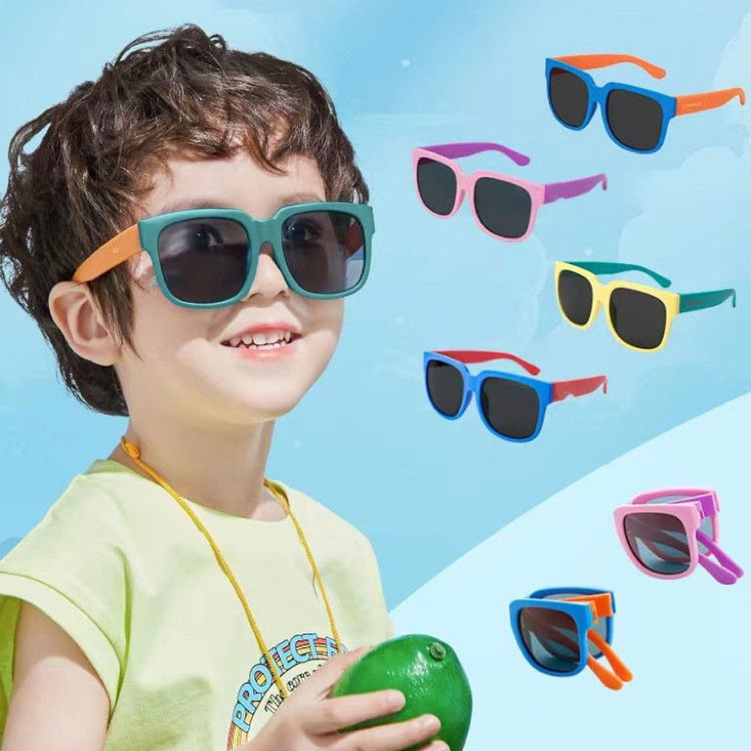 Children Summer Folding Square Sunglasses for Kids Portable Outdoor Sports UV400 Shades Glasses Boys Girls Baby Eyewear