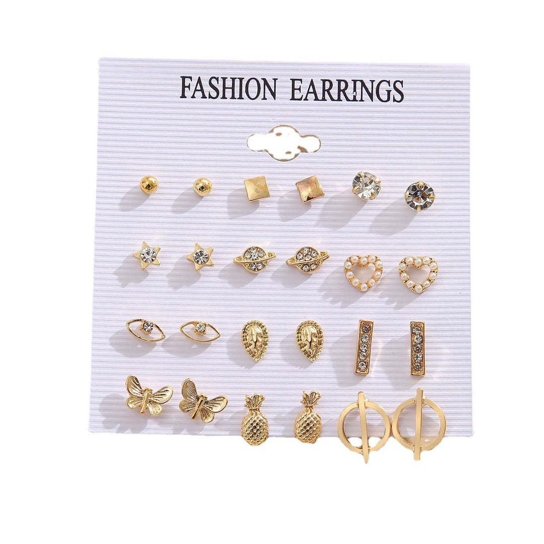 Pineapple Stud Earrings Set