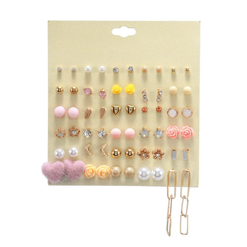 Mixed Earrings Set Earrings for Women Girls' Ear Studs