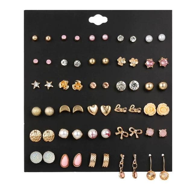 Mixed Earrings Set Earrings for Women Girls' Ear Studs