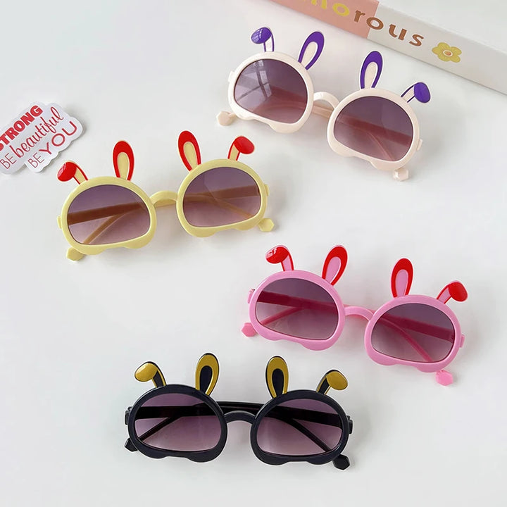 2024 New Children Fashion Colors Rabbit Ears UV400 Sunglasses Baby Girls Cute Outdoor Sun Protection Sunglasses Kid Sun Glasses