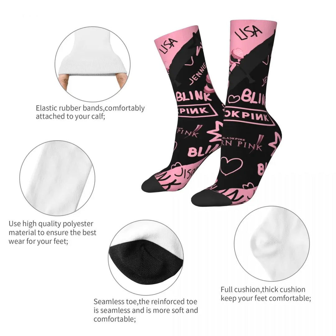 Blacks Girl Pinks Group K-Pop Socks