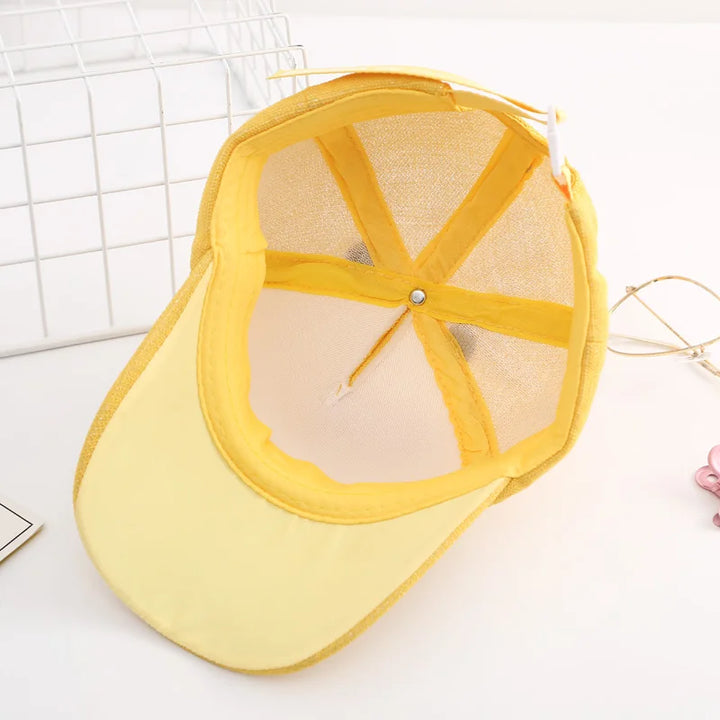 Children Baseball Cap For Girls Boys 3D Little Bee Adjustable Mesh 2024 Summer Kids Hip Hop Hat Sun Cap