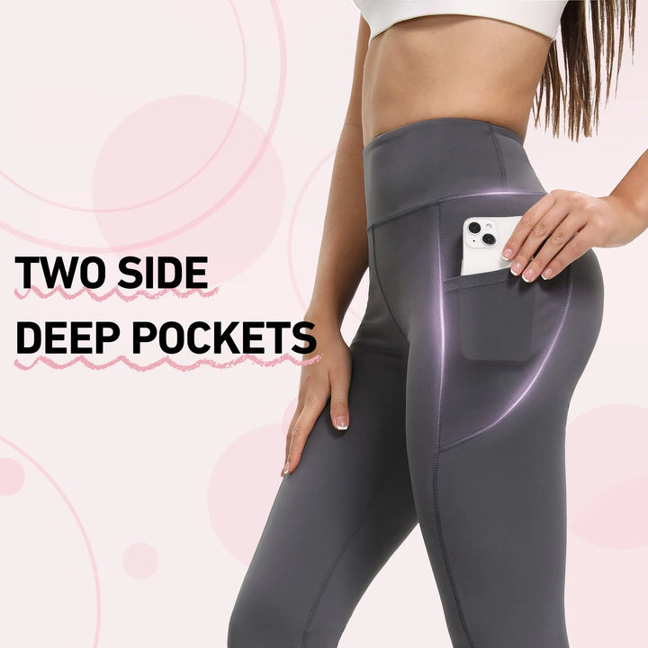 Women Flare Leggings High Waist Wide Leg Yoga Pants With Pocket Seamless