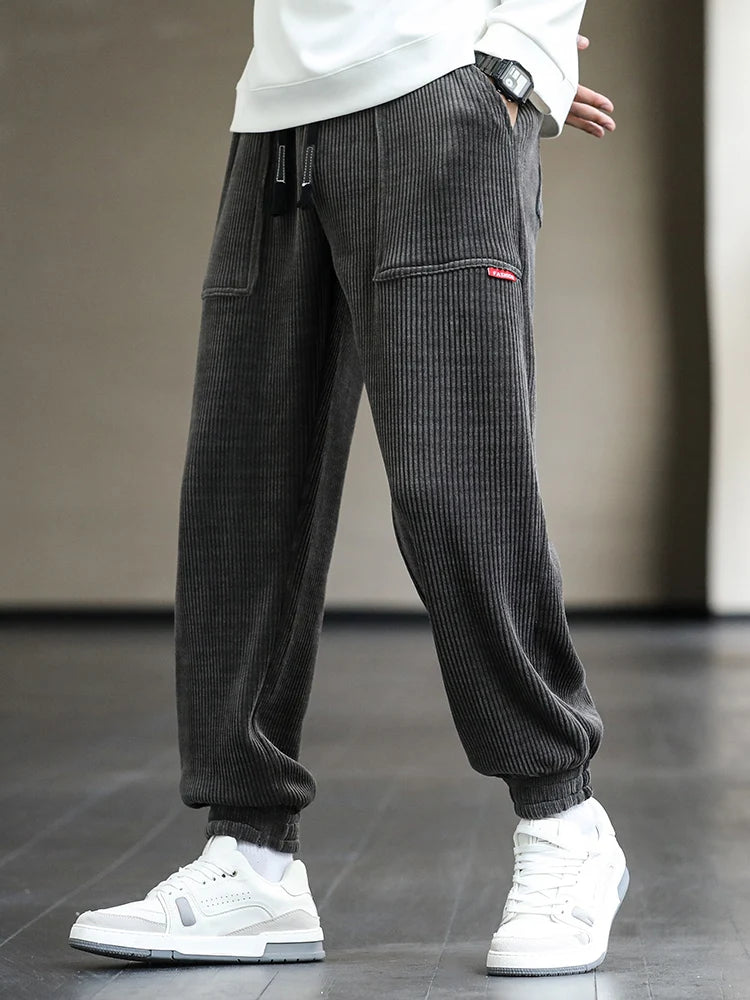 8XL Corduroy Baggy Sweatpants - Autumn/Winter Men's Fashion