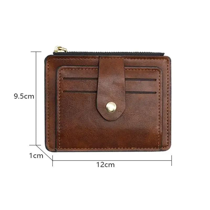 Men Fashion Credit ID Card Holder Wallet Male Slim Leather Wallets with Coin Pocket Luxury Brand Designer Brown Business Purse