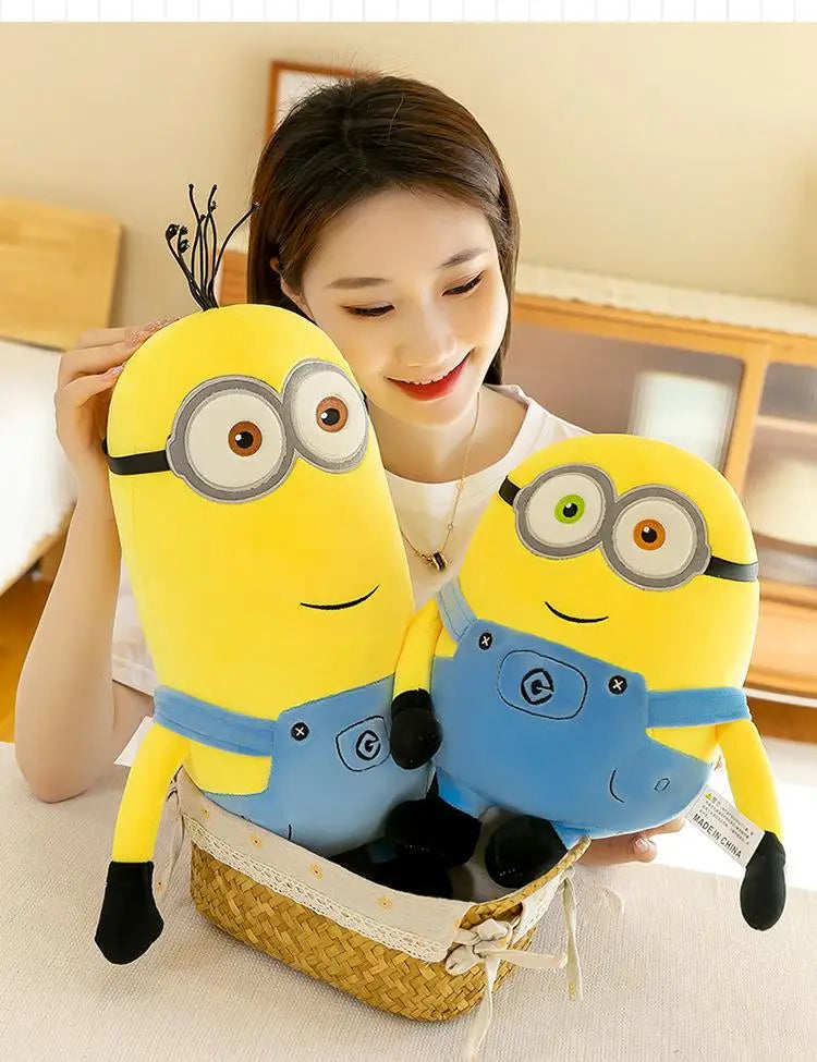 Cute Minions Movie Characters Yellow Plush Toys Bob Stuart In Jeans Soft Dolls Toys & Hobbies Christmas Birthday Gift 1pcs