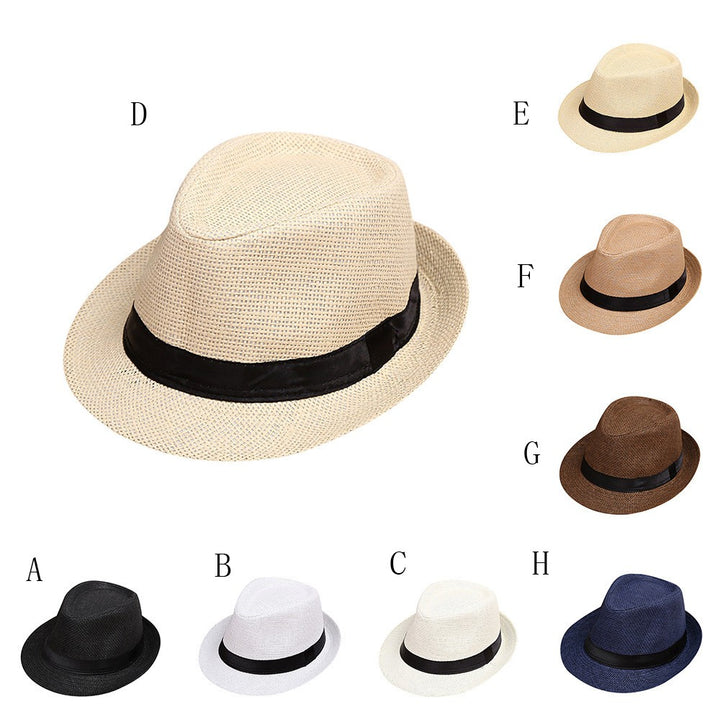 Children Kids Summer Beach Straw Hat Girls Boys Sunhat Jazz Panama Trilby Fedora Hat Gangster Cap Outdoor Breathable Hats кепка