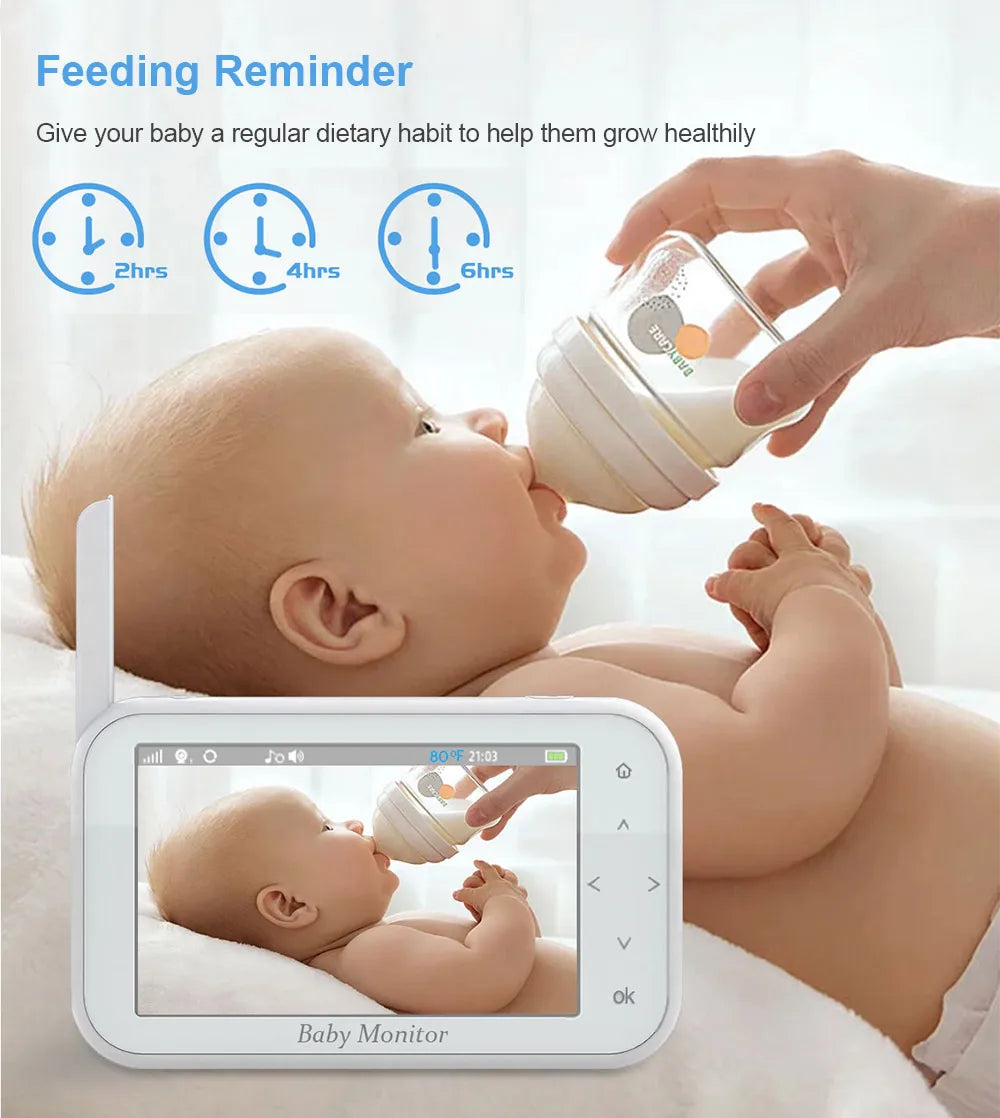 LS VISION 4.3 Inch Video Baby Monitor With Pan Tilt Camera 2.4G Wireless Two Way Audio Night Vision Security Cameras Babysitter