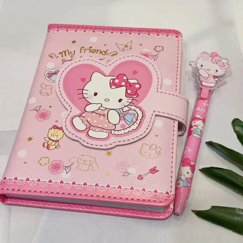 Sanrio Cinnamoroll Hello Kitty Notebook Gel Pen Kuromi Notepad Portable Notebook Stationery Set Office School Supplies Gifts