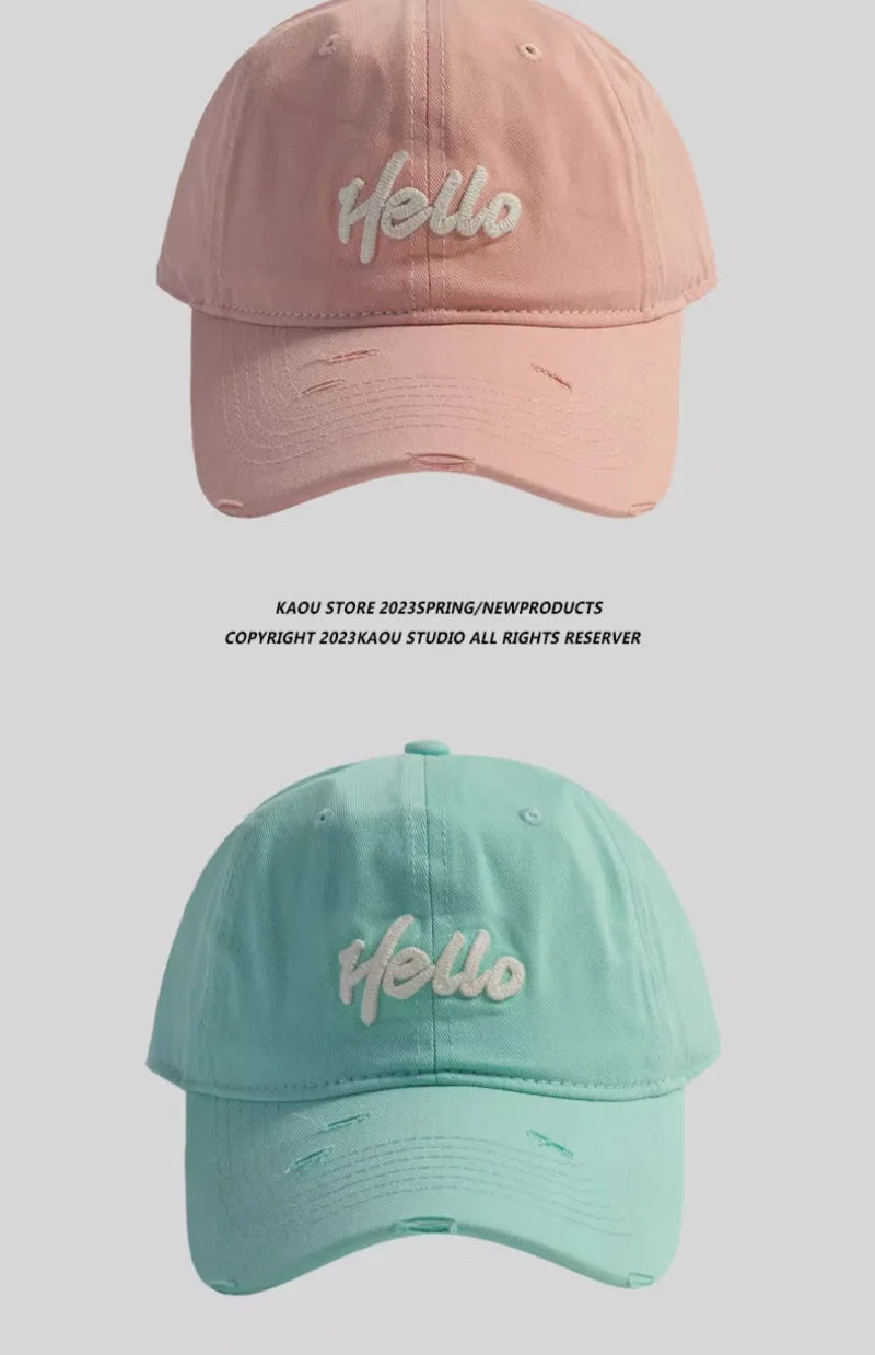 Spring and Summer Sunshade cute Baseball Caps for Women Japanese Fresh Student Sports Versatile Curved Brim Hole Men's Hats