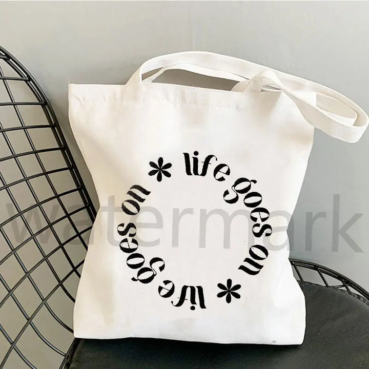 Life Goes On Shopping Bags anime,  Inspired Tote Bag Kpop cute totes