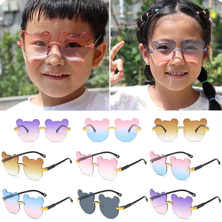 Fashion Brand Kids Sunglasses Cartoon Bear Shape Child Black Sun Glasses Anti-uv Baby Sun-shading Eyeglasses Girl Boy Sunglass