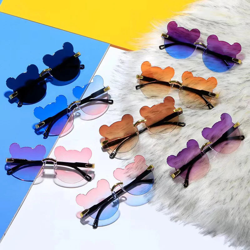 Fashion Brand Kids Sunglasses Cartoon Bear Shape Child Black Sun Glasses Anti-uv Baby Sun-shading Eyeglasses Girl Boy Sunglass