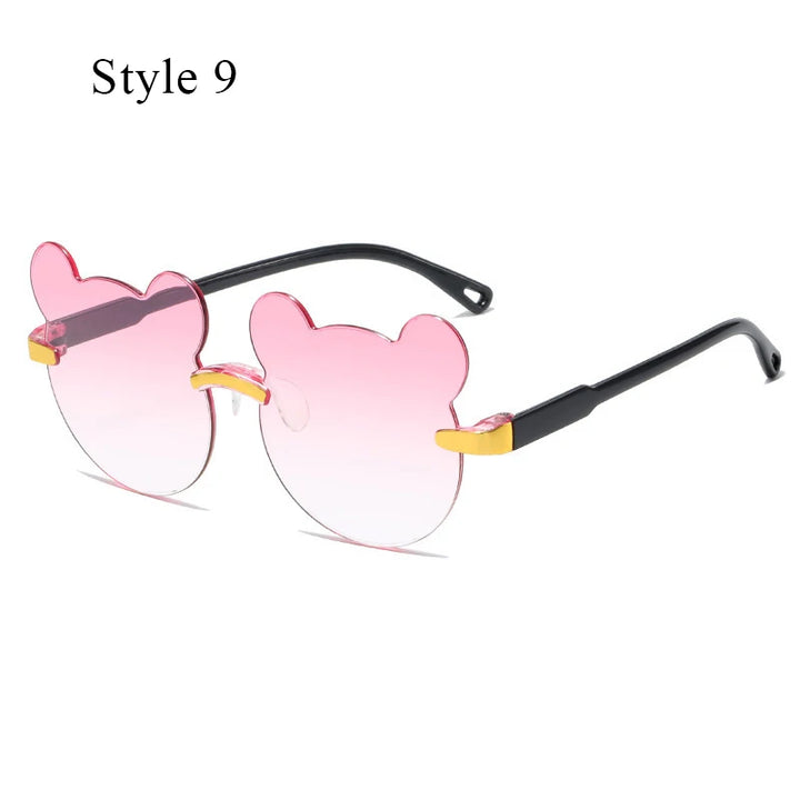 Fashion Brand Kids Sunglasses Cartoon Bear Shape Child Black Sun Glasses Anti-uv Baby Sun-shading Eyeglasses Girl Boy Sunglass