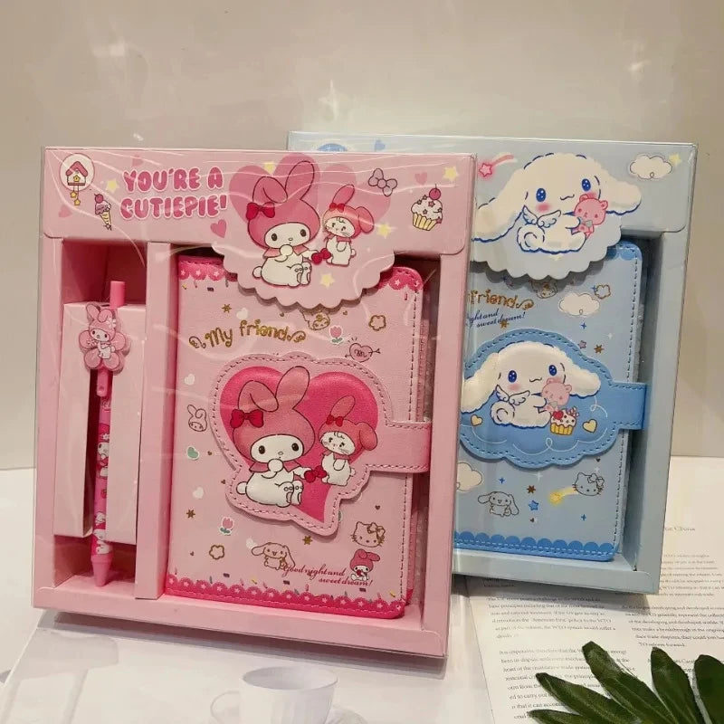 Sanrio Cinnamoroll Hello Kitty Notebook Gel Pen Kuromi Notepad Portable Notebook Stationery Set Office School Supplies Gifts