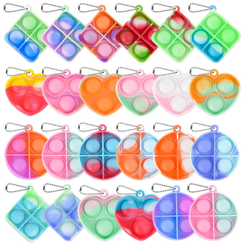 10/20pcs Mini Pop Keychain Toddler Sensory Fidget Toys