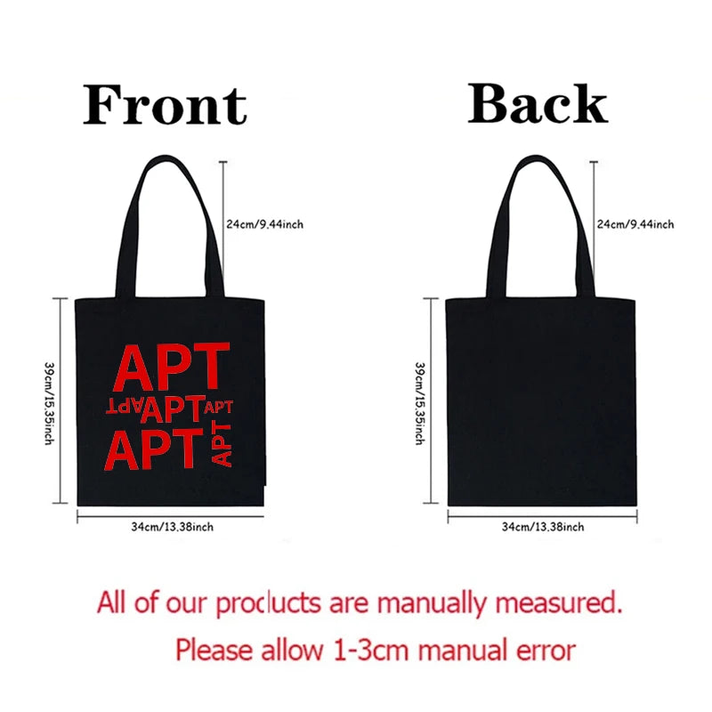 K-POP Hit Song APT. Canvas Tote Bag Best Trend Song Gift