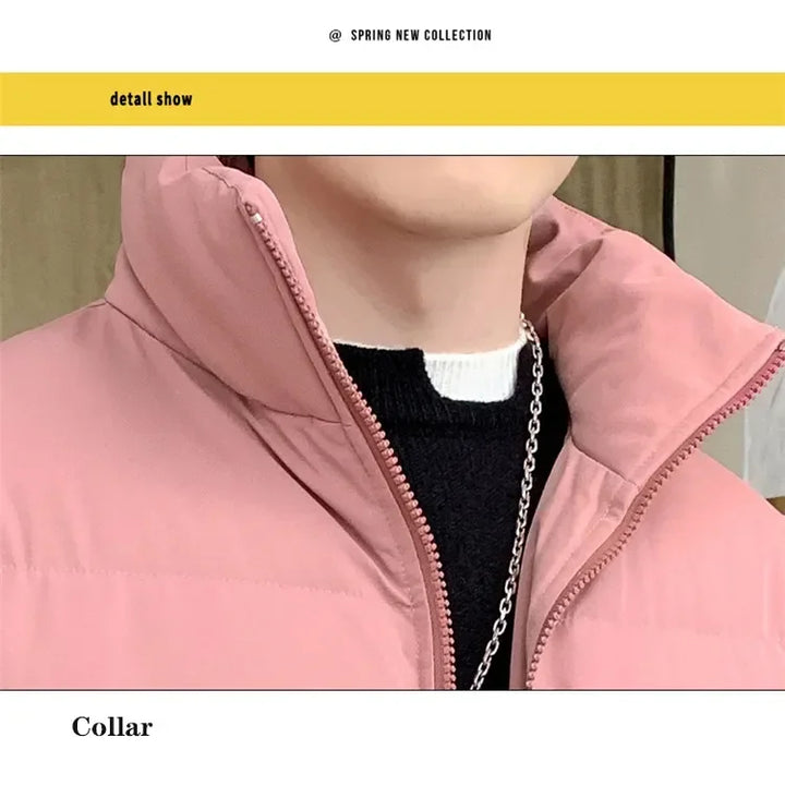 Men's Thicken Warm Parka Jacket - Stylish Winter Mens Stand Collar Jackets