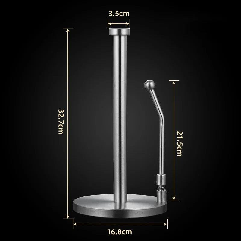 Stainless Steel Paper Towel Holder Vertical Paper Roll Holder Creative Kitchen Paper Towel Holder No Punch Cling Film Holder