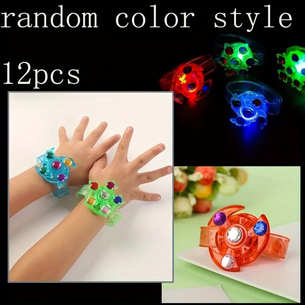 12 Pcs LED Luminous Fidget Spinner Bracelet