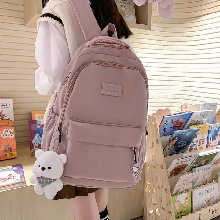 New Female Fashion Lady High Capacity Waterproof College Backpack Trendy Women Laptop School Bags Cute Girl Travel Book Bag Cool