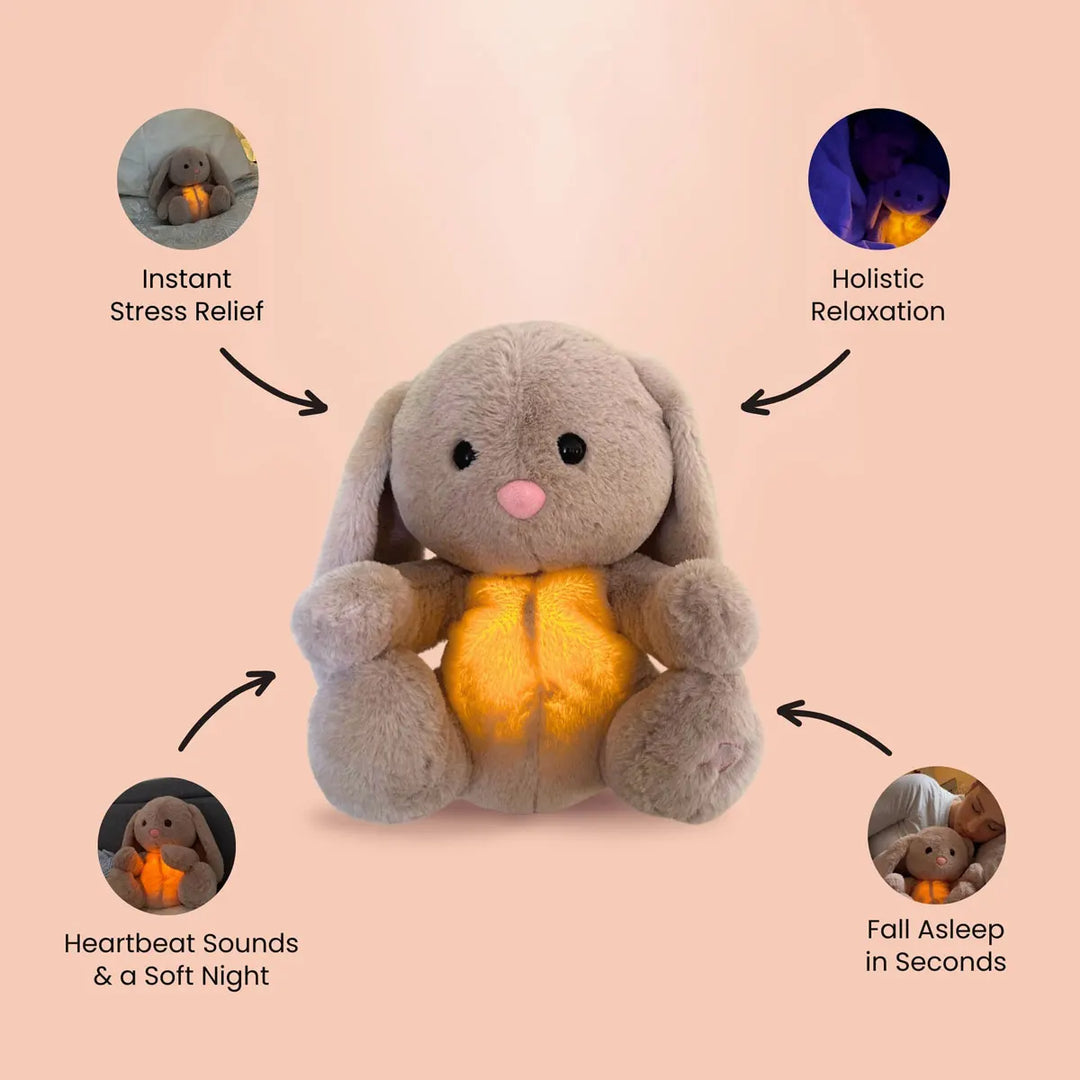 4 Models Breathing Plush Sensory Relief Bunny Toy with sleeping time baby for babies comforter Breathes Music night light toys