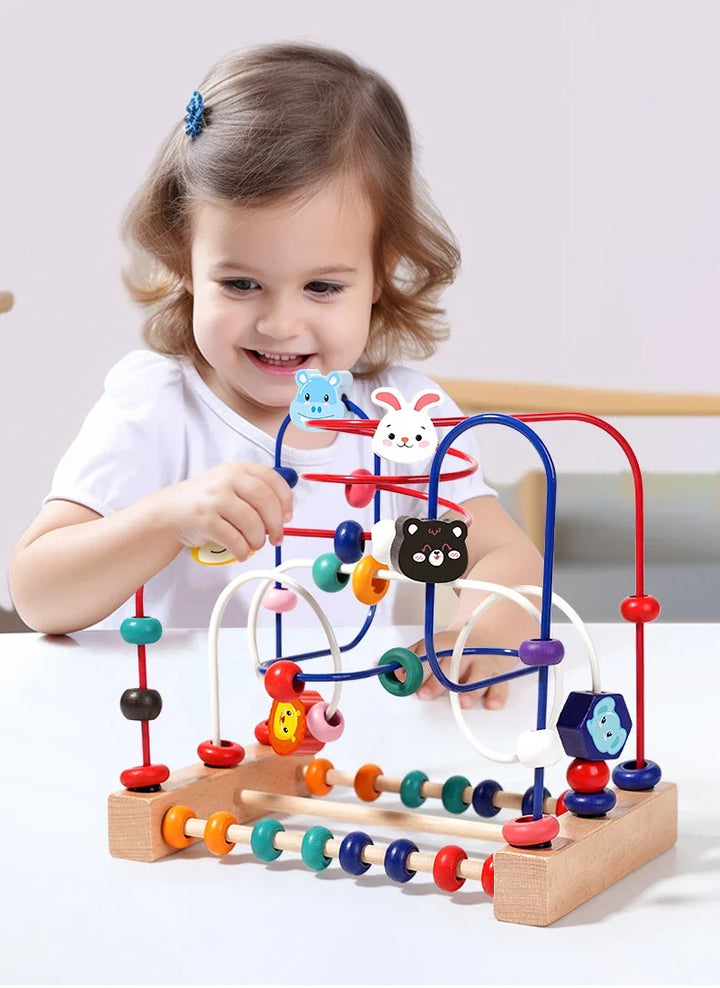 Montessori Baby Toys Wooden Roller Coaster Bead Maze Toddler Early Learning Educational Puzzle Math Toy for Children 2024