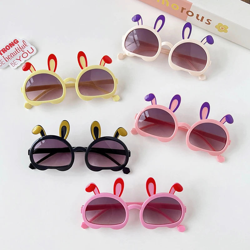 2024 New Children Fashion Colors Rabbit Ears UV400 Sunglasses Baby Girls Cute Outdoor Sun Protection Sunglasses Kid Sun Glasses