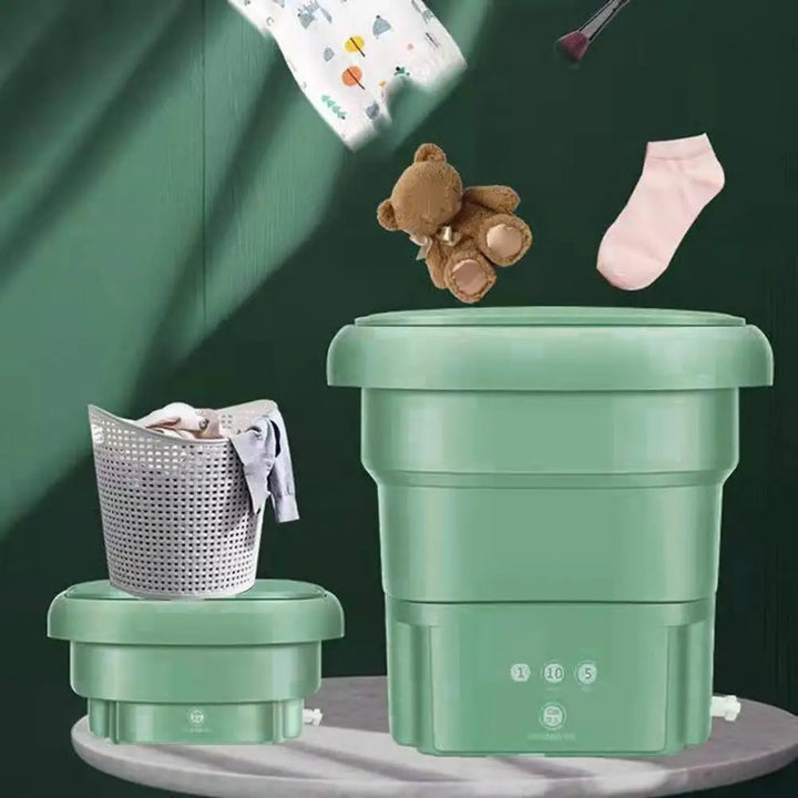 Portable Foldable Washing Machine US Plug Compact Size Low Noise Energy-saving Sock Baby Clothes Mini Washer Bathroom Supplies