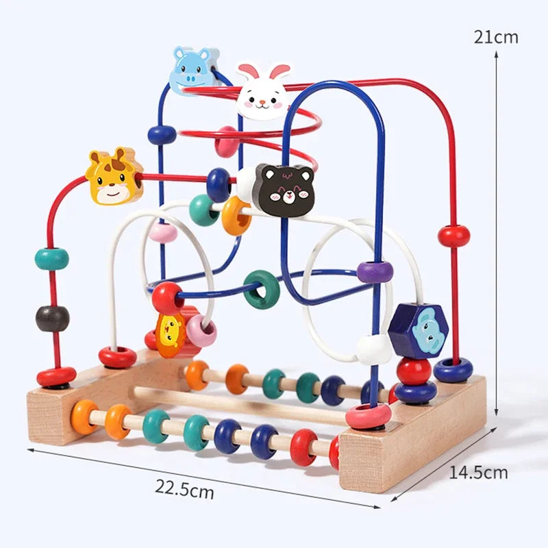 Montessori Baby Toys Wooden Roller Coaster Bead Maze Toddler Early Learning Educational Puzzle Math Toy for Children 2024