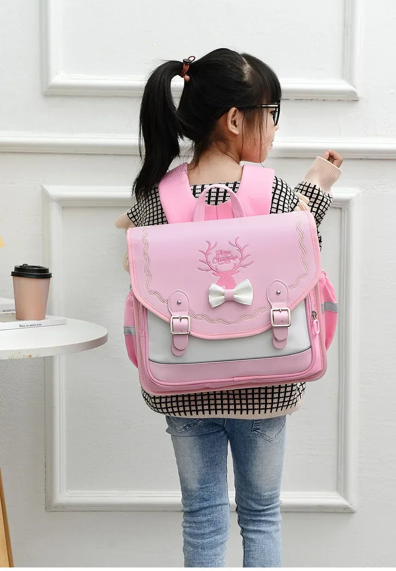 School Bags Girls Orthopedic Backpack Cute Waterproof SchoolBag for Teenage Flip Book Bag Student Grade 1-3 Mochilas Infantil