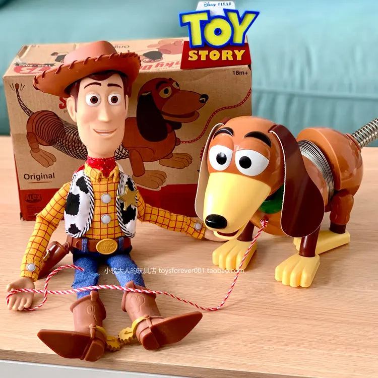 Disney Pixar Toy Story 4 Woody Action Figures Slinky Dog Action Figures Talking English Movie Sound Doll  Kids Birthday Gift