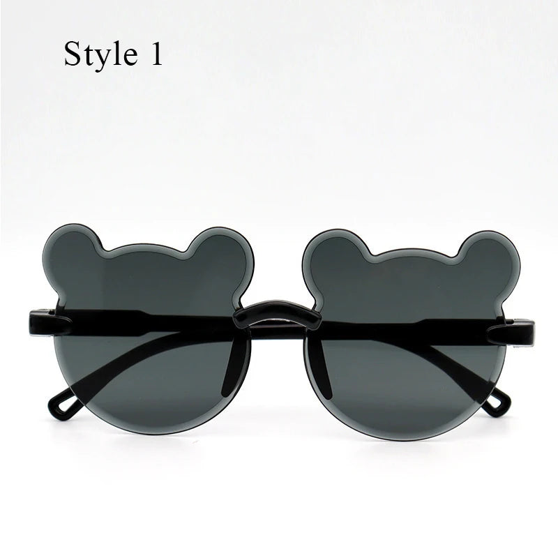 Fashion Brand Kids Sunglasses Cartoon Bear Shape Child Black Sun Glasses Anti-uv Baby Sun-shading Eyeglasses Girl Boy Sunglass