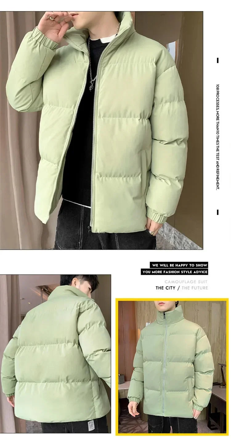 Men's Thicken Warm Parka Jacket - Stylish Winter Mens Stand Collar Jackets