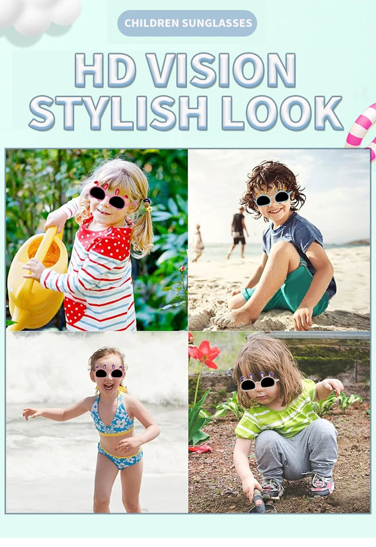 2024 New Children Fashion Colors Rabbit Ears UV400 Sunglasses Baby Girls Cute Outdoor Sun Protection Sunglasses Kid Sun Glasses