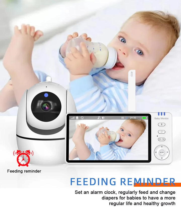 Newest 5.0 Inch Two Way Audio Temperature Night Vision Baby Crying Detection Monitoring Video Babyfoon Baby Monitor With Camera