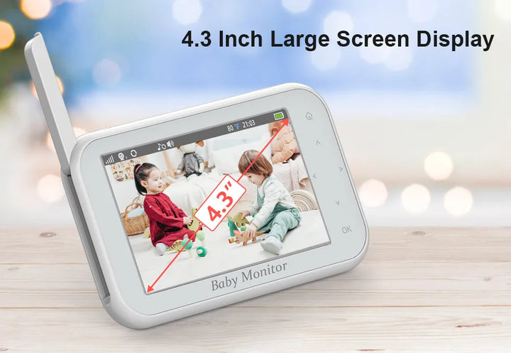 LS VISION 4.3 Inch Video Baby Monitor With Pan Tilt Camera 2.4G Wireless Two Way Audio Night Vision Security Cameras Babysitter