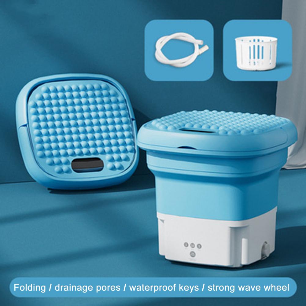 Portable Foldable Washing Machine US Plug Compact Size Low Noise Energy-saving Sock Baby Clothes Mini Washer Bathroom Supplies